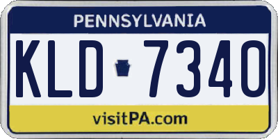 PA license plate KLD7340