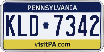 PA license plate KLD7342