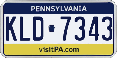 PA license plate KLD7343