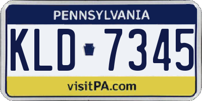 PA license plate KLD7345