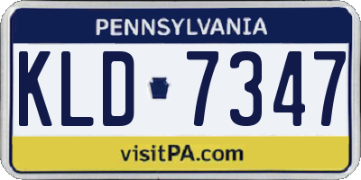 PA license plate KLD7347