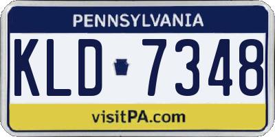 PA license plate KLD7348