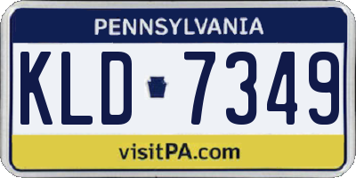 PA license plate KLD7349