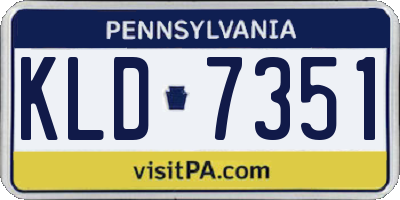PA license plate KLD7351