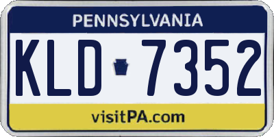 PA license plate KLD7352