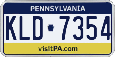 PA license plate KLD7354