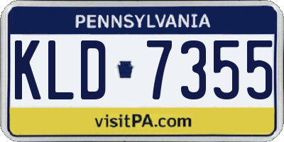 PA license plate KLD7355