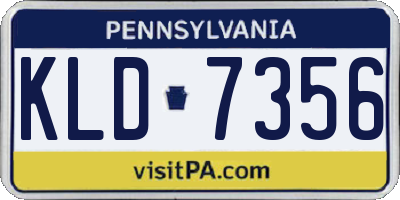 PA license plate KLD7356