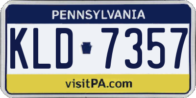 PA license plate KLD7357