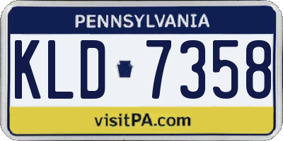 PA license plate KLD7358