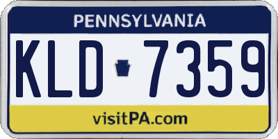 PA license plate KLD7359