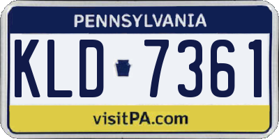 PA license plate KLD7361