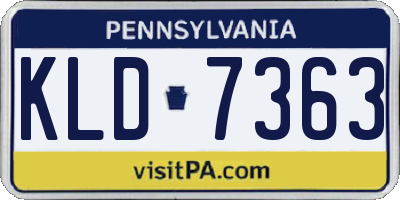 PA license plate KLD7363