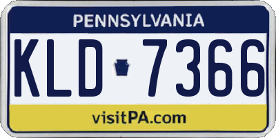 PA license plate KLD7366