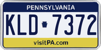 PA license plate KLD7372