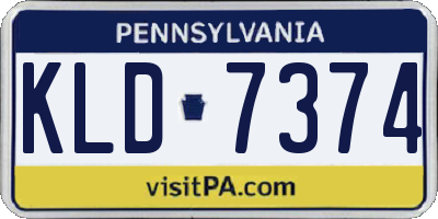 PA license plate KLD7374