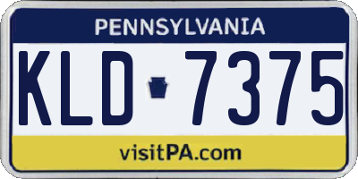 PA license plate KLD7375