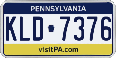 PA license plate KLD7376