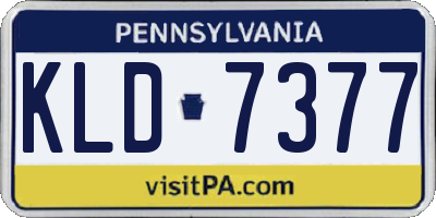 PA license plate KLD7377