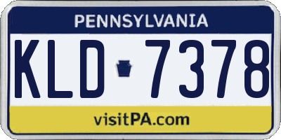 PA license plate KLD7378