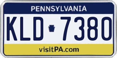 PA license plate KLD7380