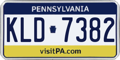 PA license plate KLD7382
