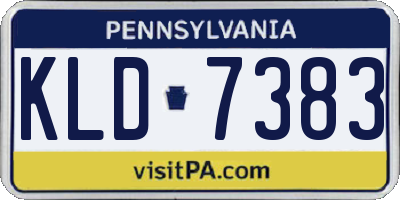 PA license plate KLD7383