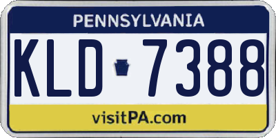 PA license plate KLD7388