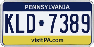 PA license plate KLD7389
