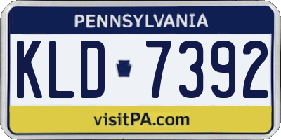 PA license plate KLD7392