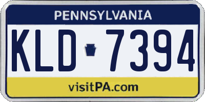 PA license plate KLD7394