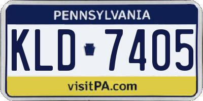 PA license plate KLD7405