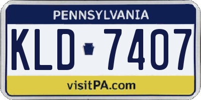 PA license plate KLD7407