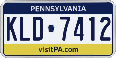 PA license plate KLD7412