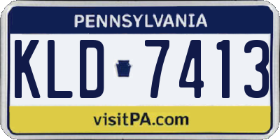 PA license plate KLD7413