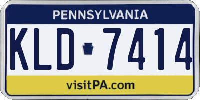 PA license plate KLD7414