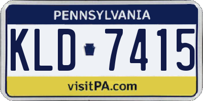 PA license plate KLD7415