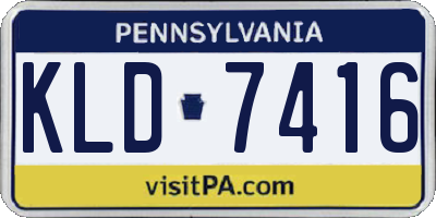 PA license plate KLD7416
