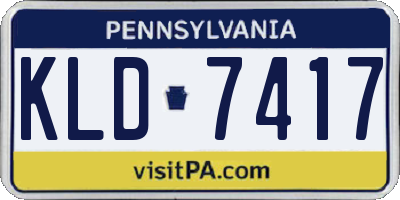 PA license plate KLD7417