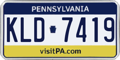 PA license plate KLD7419