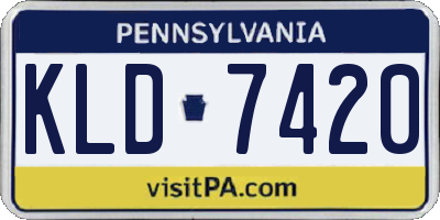PA license plate KLD7420