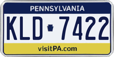 PA license plate KLD7422