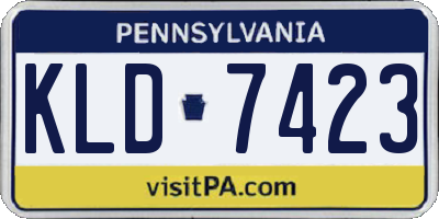 PA license plate KLD7423