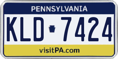 PA license plate KLD7424