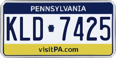 PA license plate KLD7425