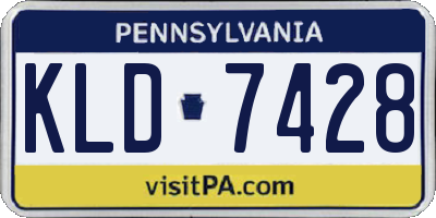 PA license plate KLD7428