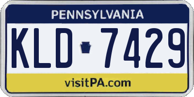 PA license plate KLD7429
