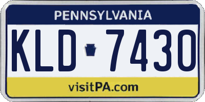 PA license plate KLD7430