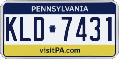 PA license plate KLD7431