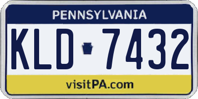 PA license plate KLD7432